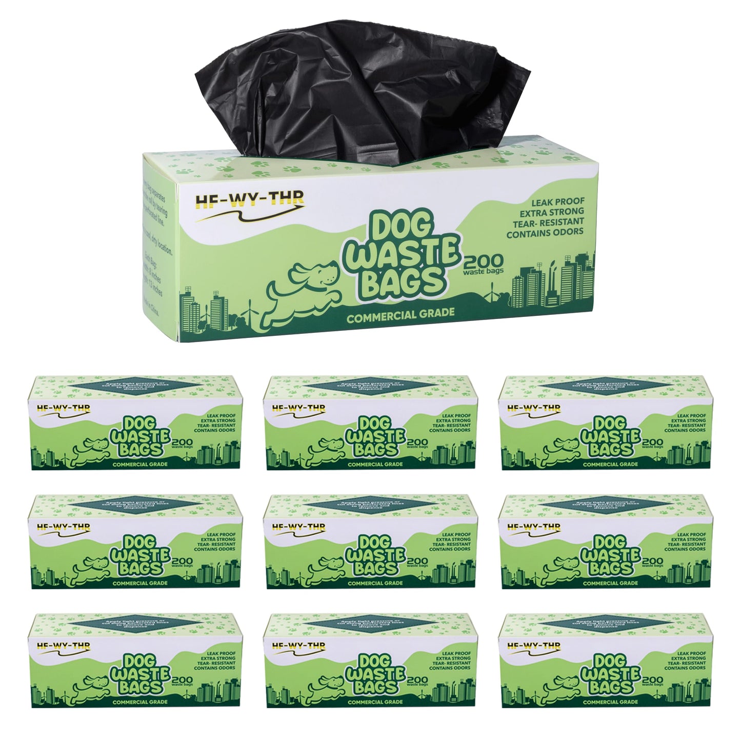 HF-WY-THR Dog Waste Bags 2000 Count - Poop Bags for Dog | Dog Poop Bags Rolls Replacements for Outdoor - Leak Proof and Tear Resistant - Thick Plastic Doggie Poop Bags