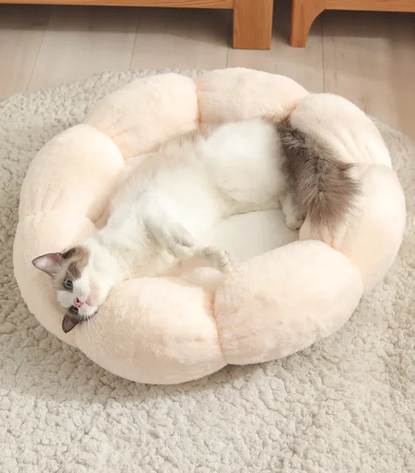 Plush Flower Pet Nest Bed