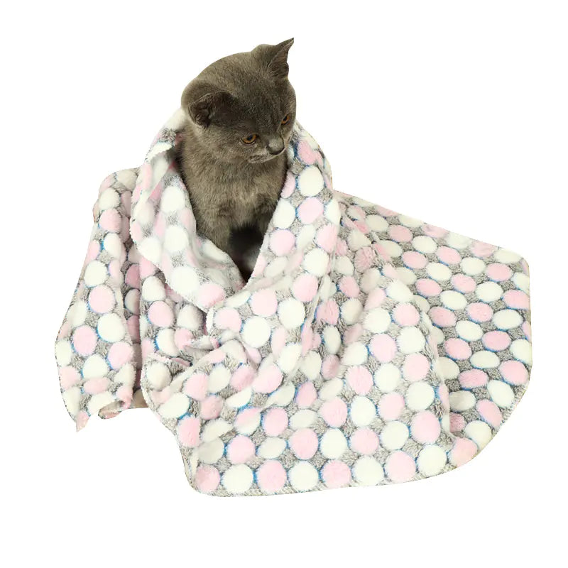Thick Coral Fleece Pet Blanket and Dog Bed Mat