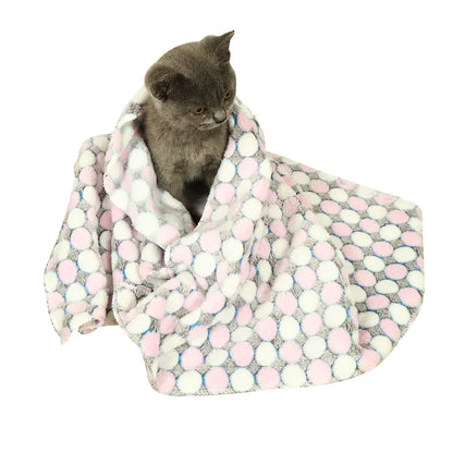 Thick Coral Fleece Pet Blanket and Dog Bed Mat