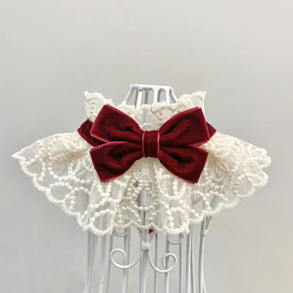 Pet Scarf with Bow Tie and Saliva Towel for Dogs Cats