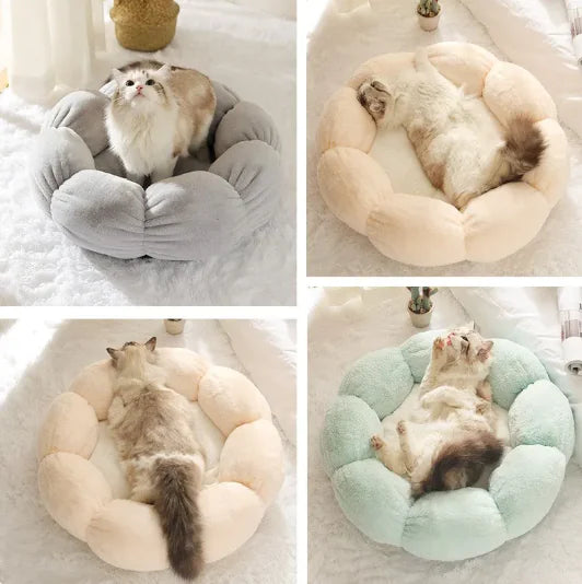 Plush Flower Pet Nest Bed