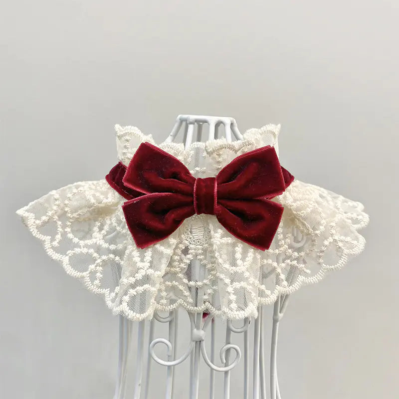Pet Scarf with Bow Tie and Saliva Towel for Dogs Cats